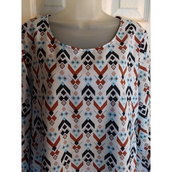 Rock 47 By Wrangler Tunic Dress Multicolored Southwestern Design Knee Length SzM - Picture 2 of 9